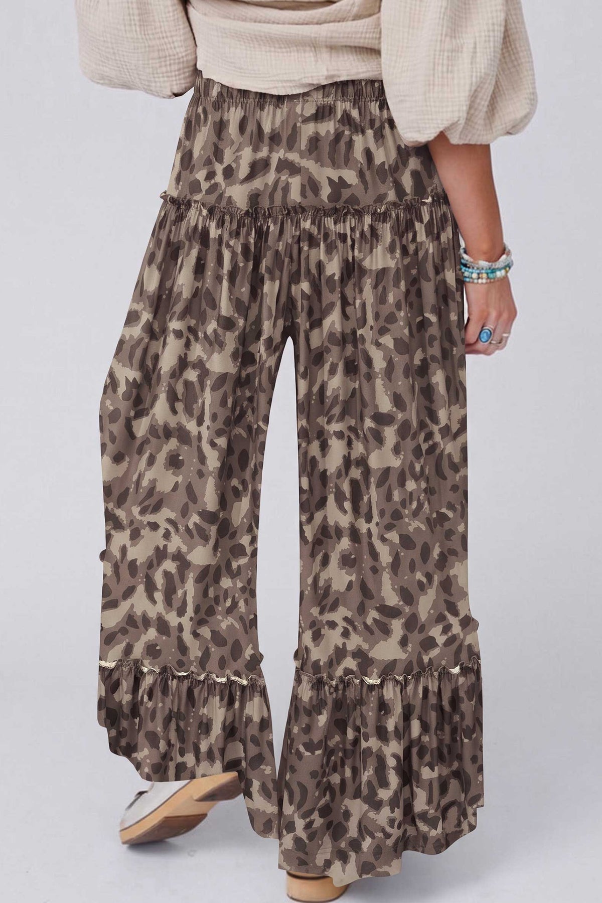 Pantalon Large Camouflage Multicolore – Coupe Wide Leg Casual