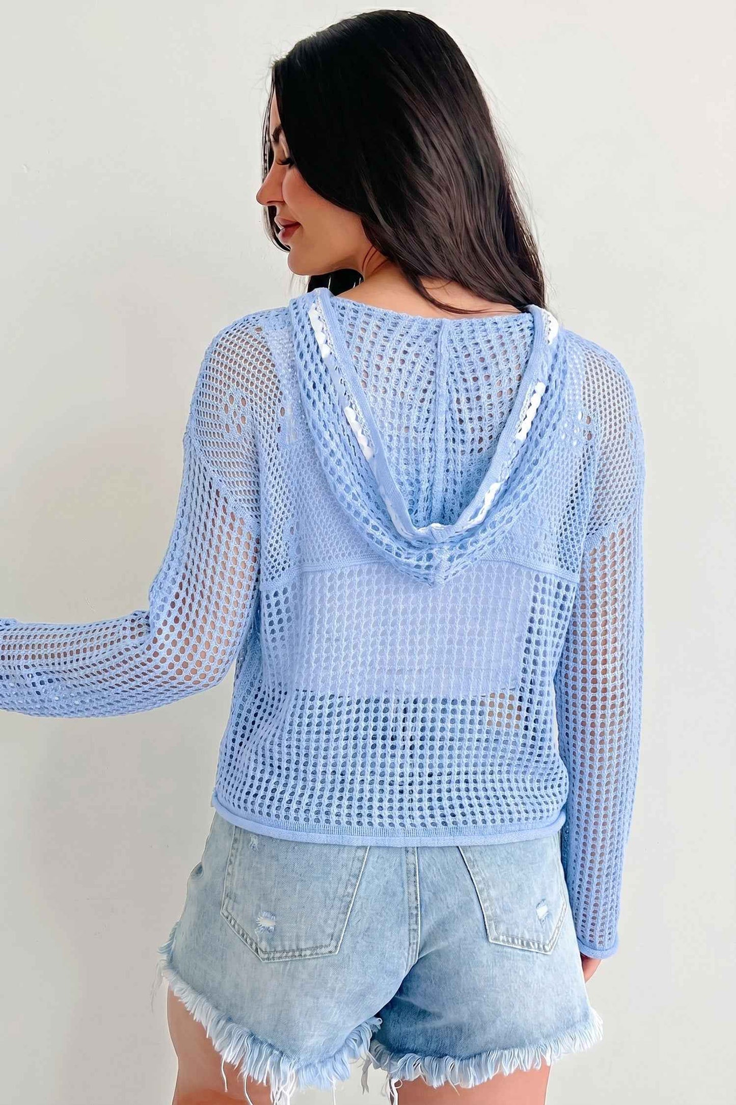 Pull Élégant en Crochet avec Drapeau Américain