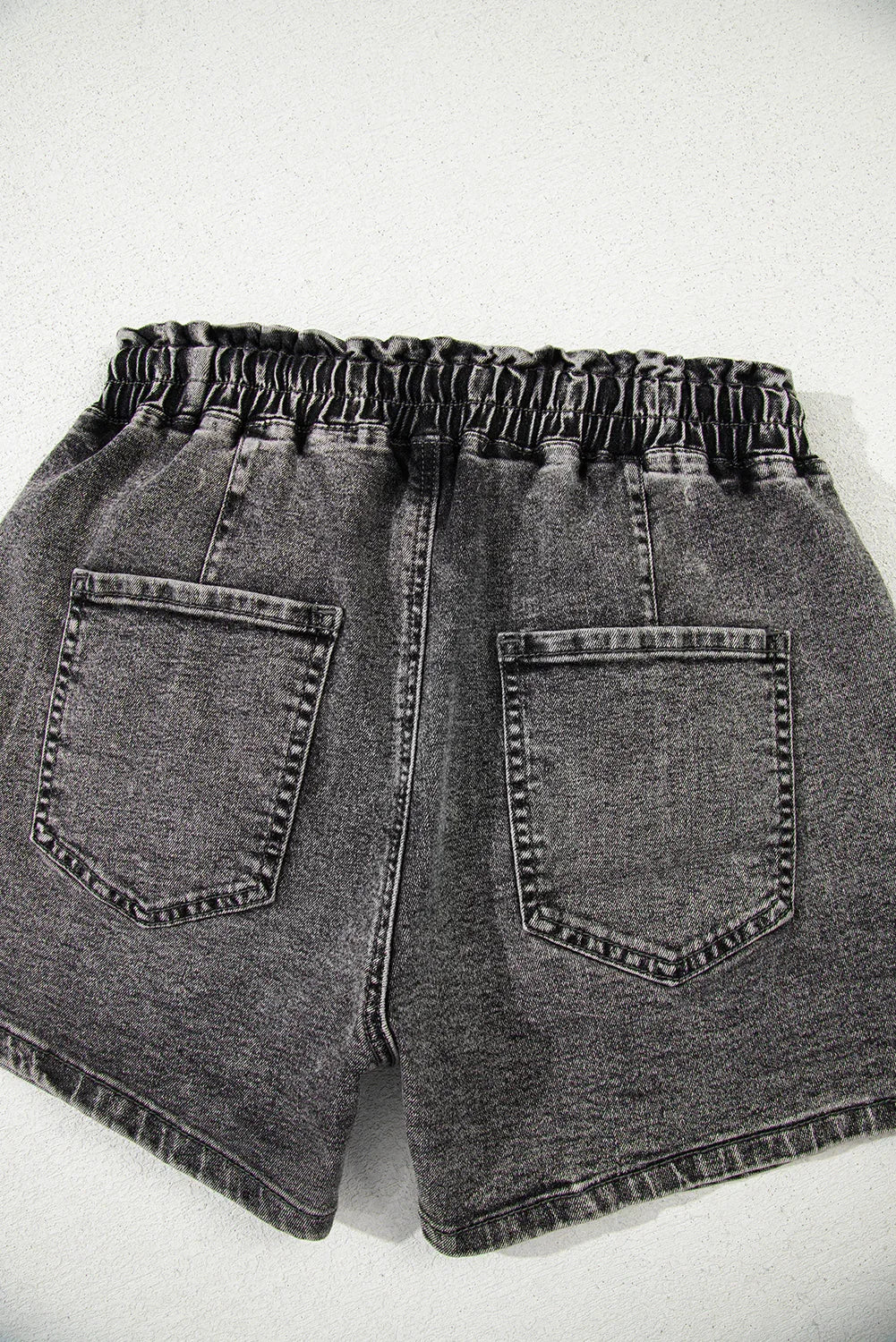 Short de jean décontracté élastique à créat - Oléna-Fashion