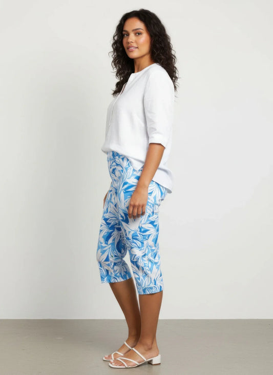 Pantalon Femme Court Imprimé - Taille Élastique Confort Chic - Oléna-Fashion