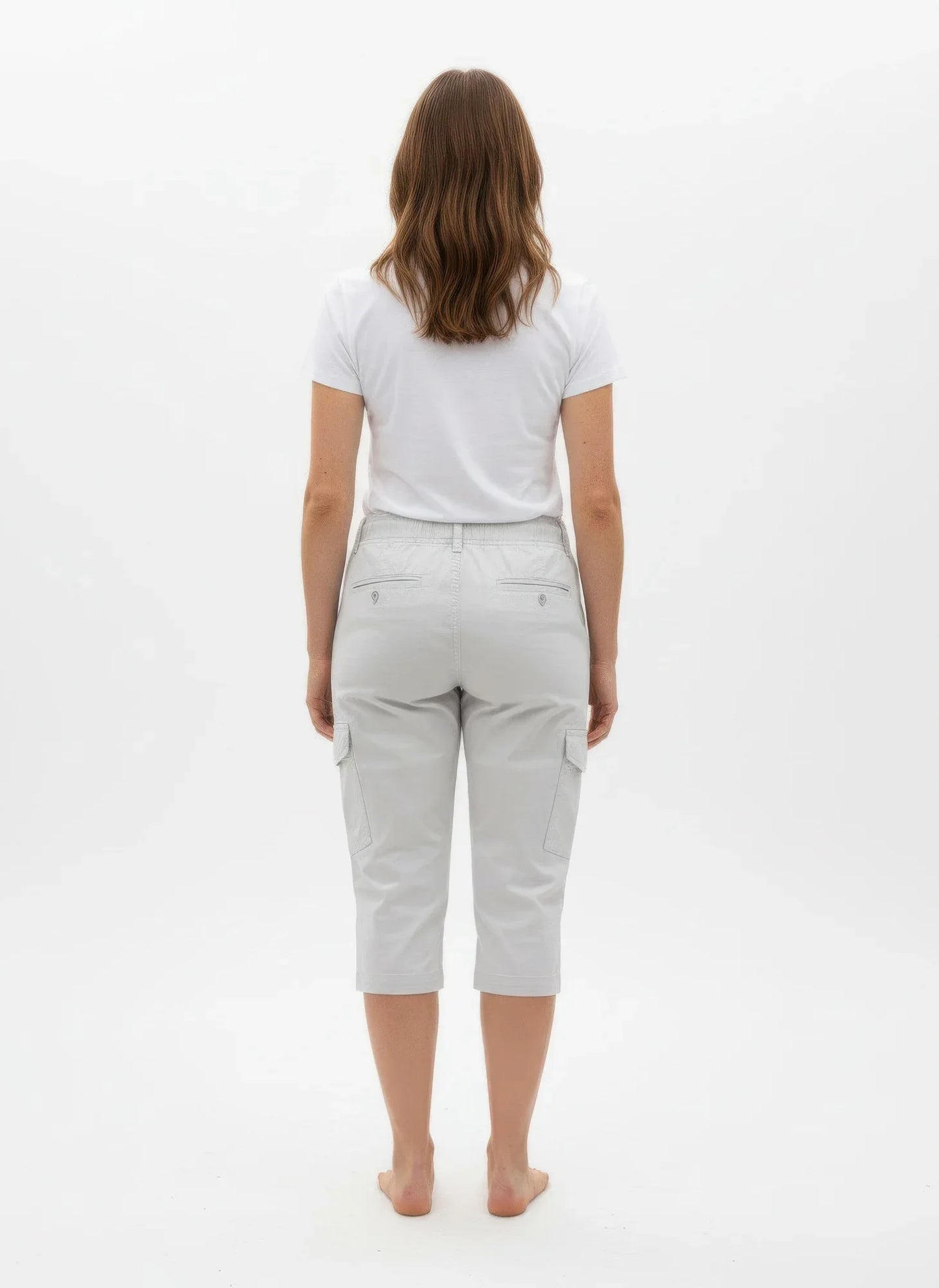 Capri Femme Coton Stretch - Taille Élastique Confort Chic - Oléna-Fashion