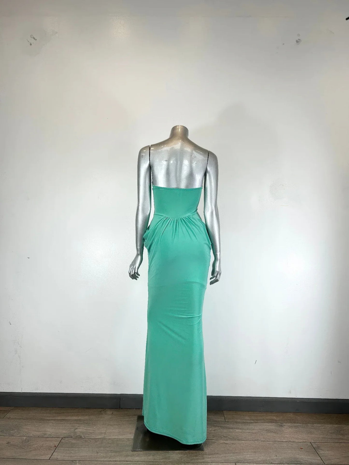 Robe Maxi Glamour Construction Moderne – Éclat Jade - Oléna-Fashion