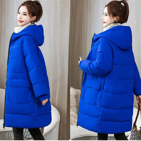 Manteau Long d'hiver Super grande taille pour femme, veste rembourrée en coton, Parkas amples surdimensionnés, pardessus épais à capuche, grande taille XL-8XL