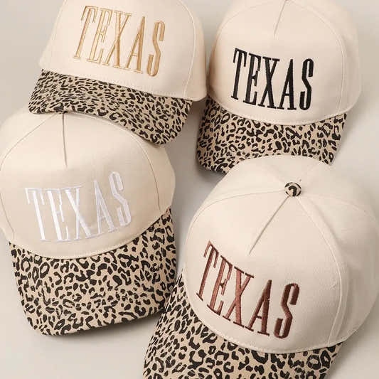 Casquette Baseball Femme Incontournable TEXAS Léopard Noir Olena-Fashion