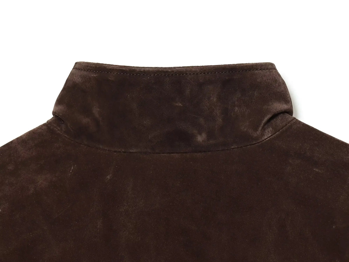 Veste zippée femme marron à col montant, coupe slim et poches