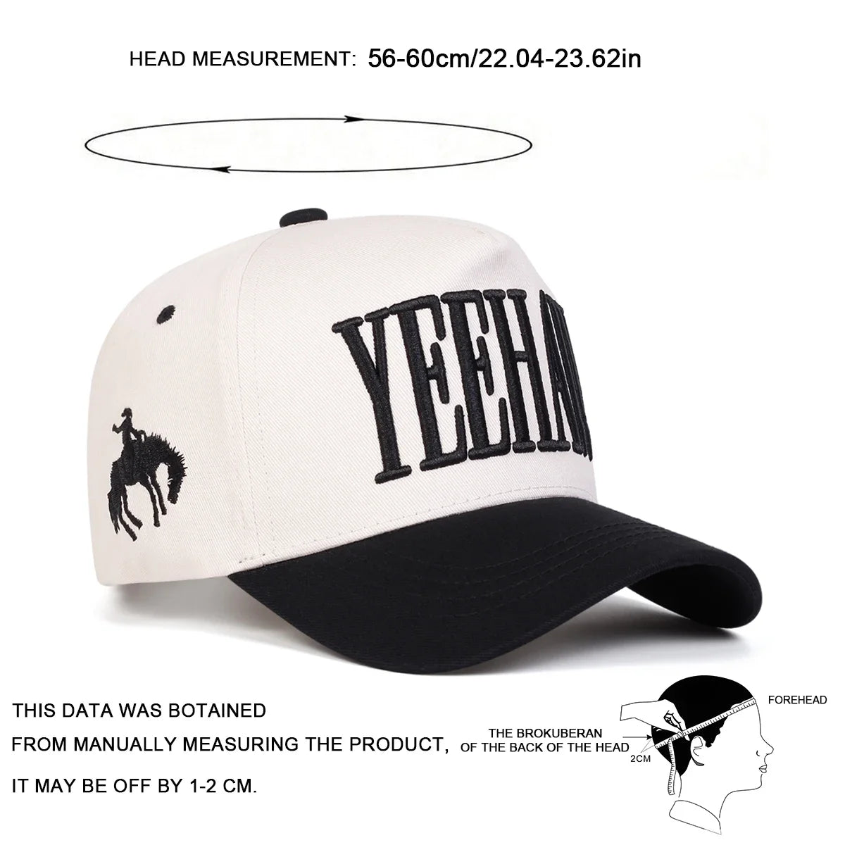 Casquette unisexe YEEHAW brodée Noir Olena-Fashion