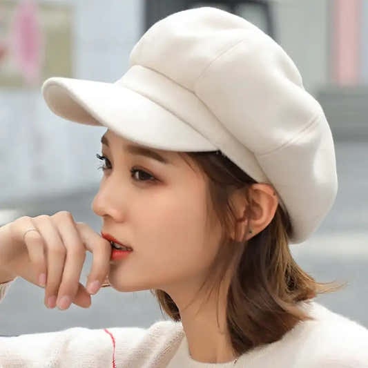 Béret octogonal uni style peintre pour femme – vue 2