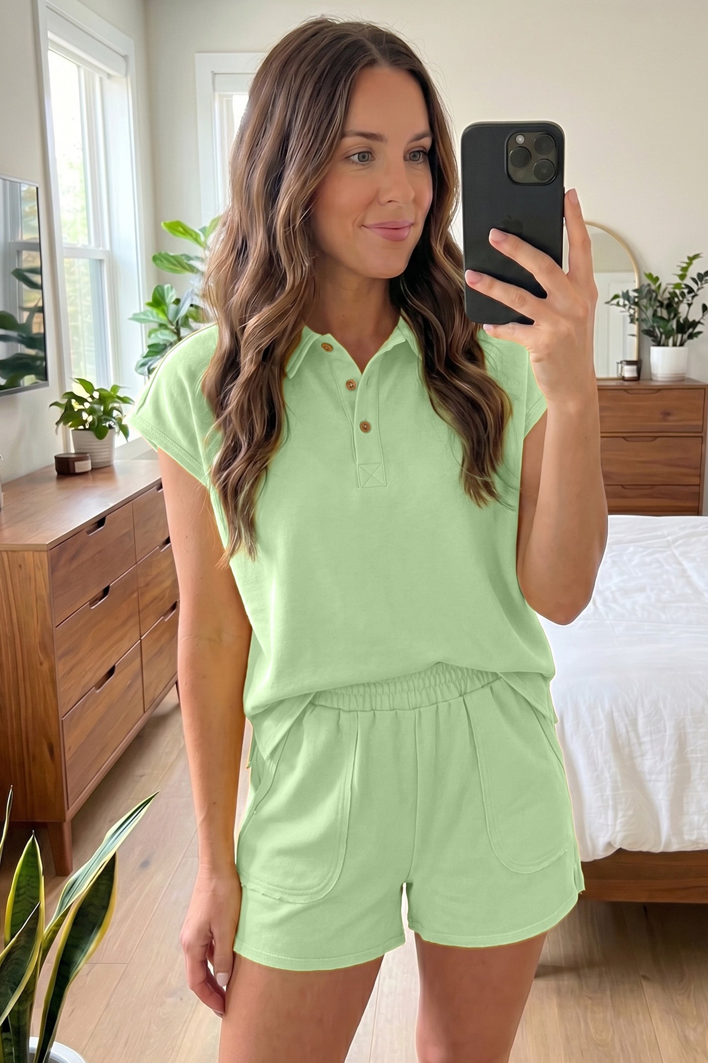 Ensemble Deux Pièces Femme Polo & Short – Banana Cream