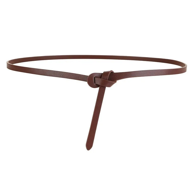 Ceinture corset en cuir de vache pour femme, sangle nouée – vue 8