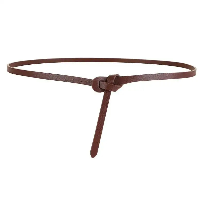 Ceinture corset en cuir de vache pour femme, sangle nouée – vue 8