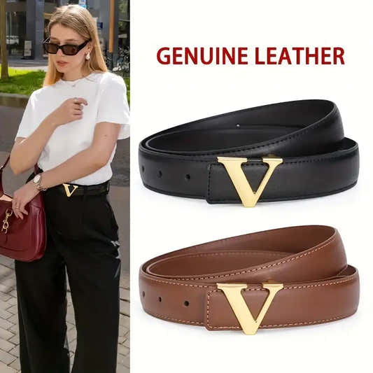 Ceinture élégante en cuir véritable pour femme – vue 2