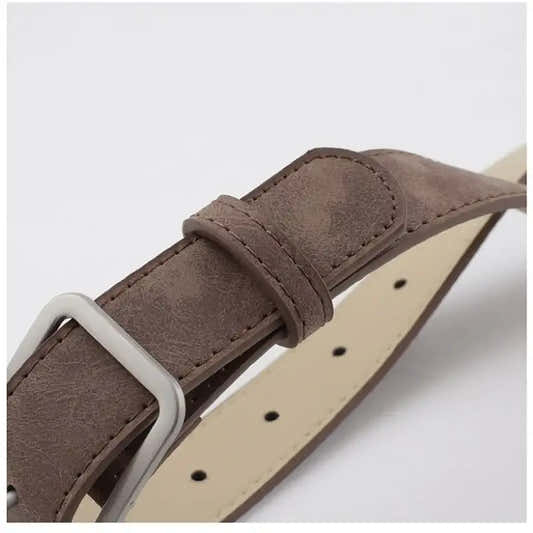 Ceinture en faux cuir unisexe à boucle carrée – vue 2