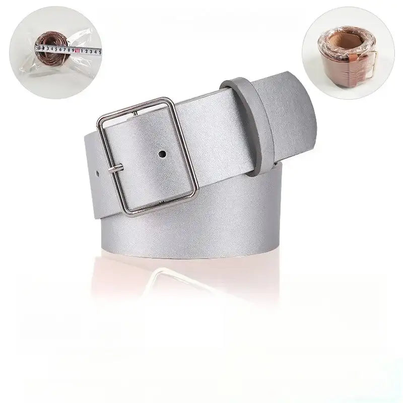 Ceinture pour femme à boucle élégante, manteau et jean – vue 12