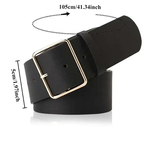 Ceinture pour femme à boucle élégante, manteau et jean – vue 2