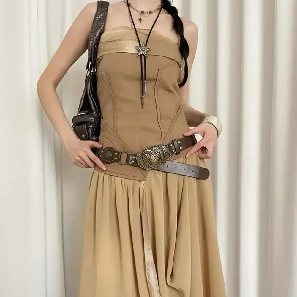 Ceinture large en faux cuir pour femme à œillets et rivets – vue 20