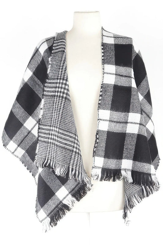 Écharpe à franges à carreaux classique pour un style intemporel et chaleureux Oléna-Fashion