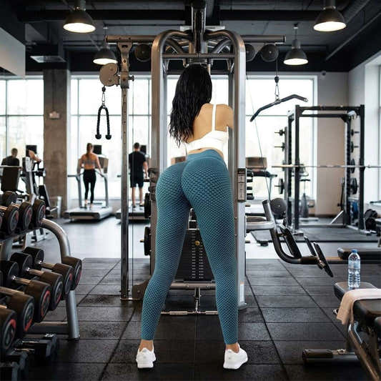 Legging de sport femme taille haute à motif nid d'abeille, effet galbant