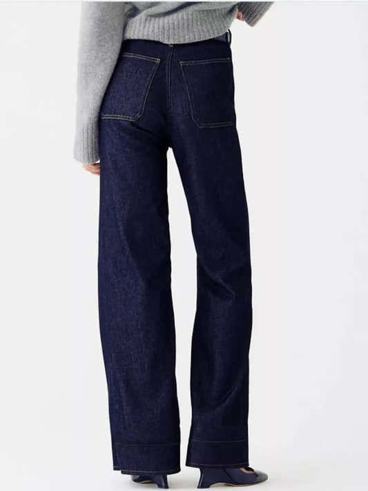 Jean femme taille haute avec poches, zip et boutons – vue 2