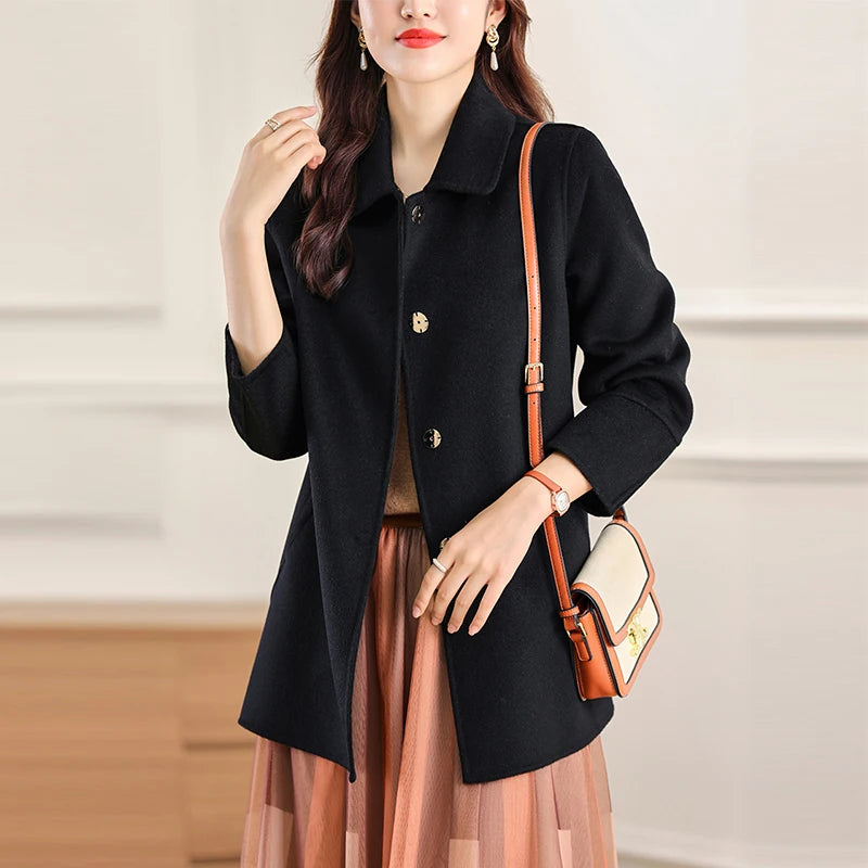 Manteau en laine double face pour femme – vue 7
