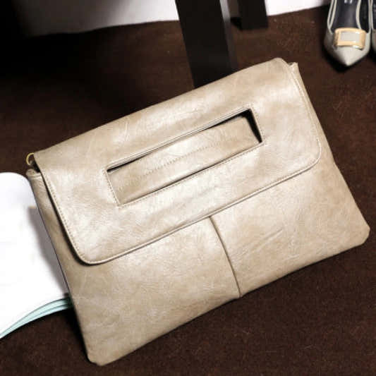 Pochette de soirée enveloppe vintage en faux cuir pour femme – vue 2