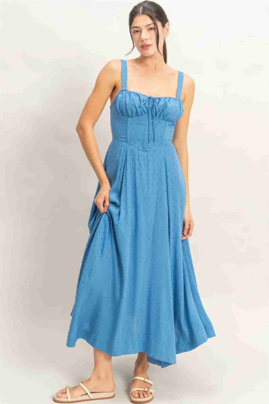 Robe Bustier Baleiné Bretelles Spaghetti Nœud Dos Jupe A-Line Femme – 5 Coloris by CCWHOLESALECLOTHING