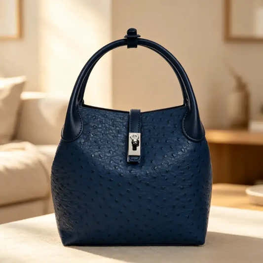 Sac seau pour femme effet cuir grain d'autruche – vue 2