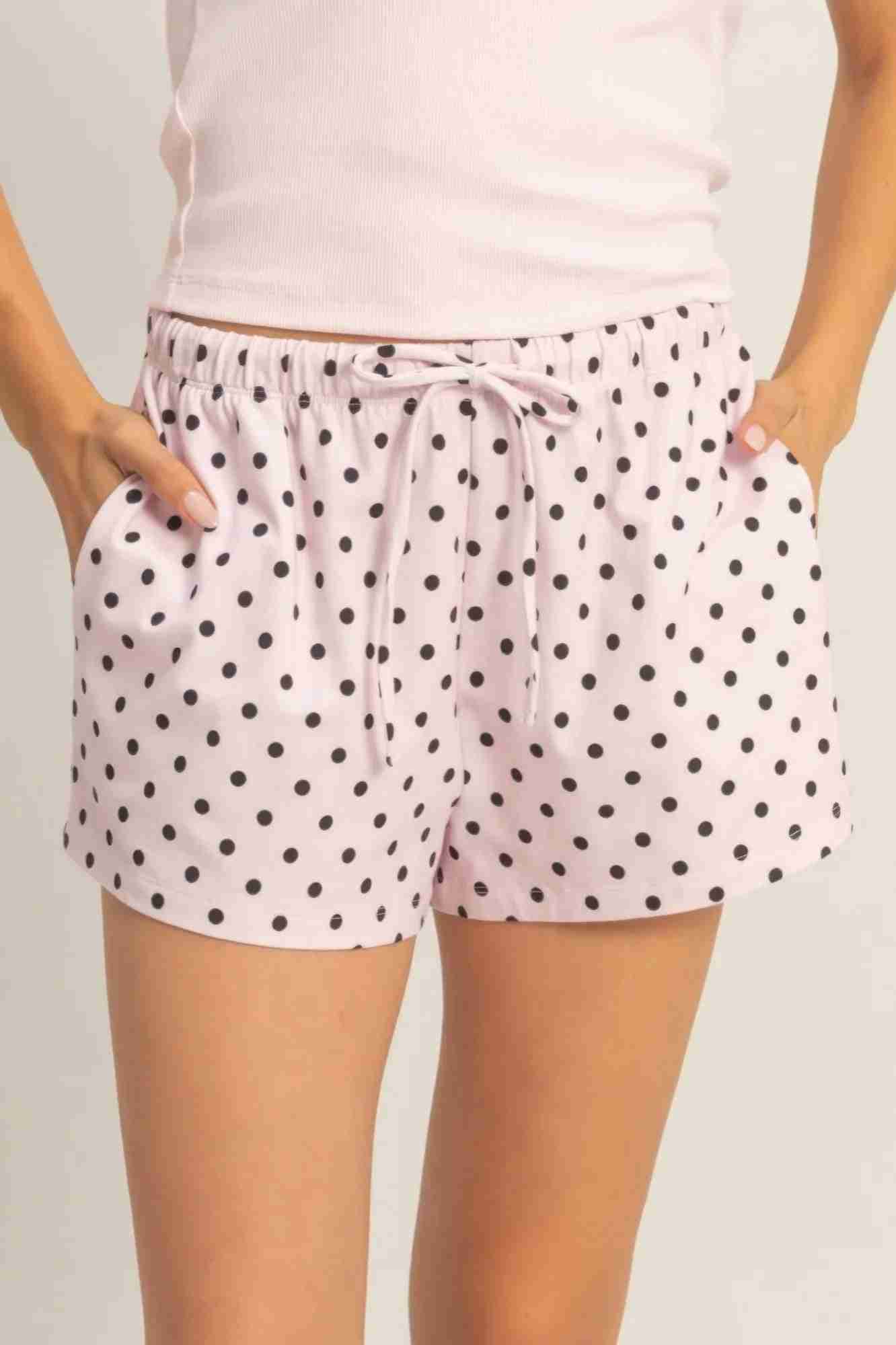 Short à Pois Cordon Femme – Confort Coton & Style Estival Oléna-Fashion