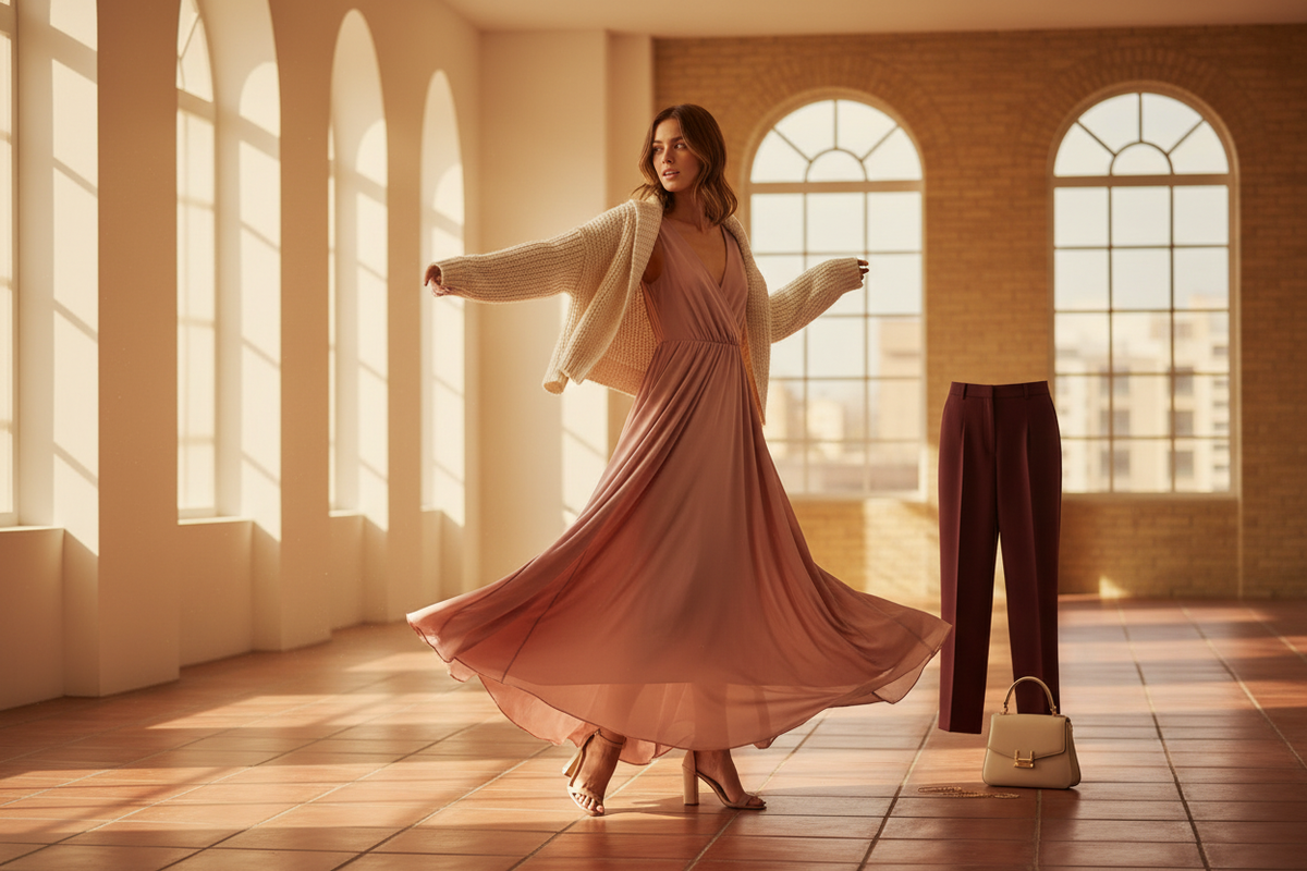 Bannière chaude et dynamique de collection mode femme