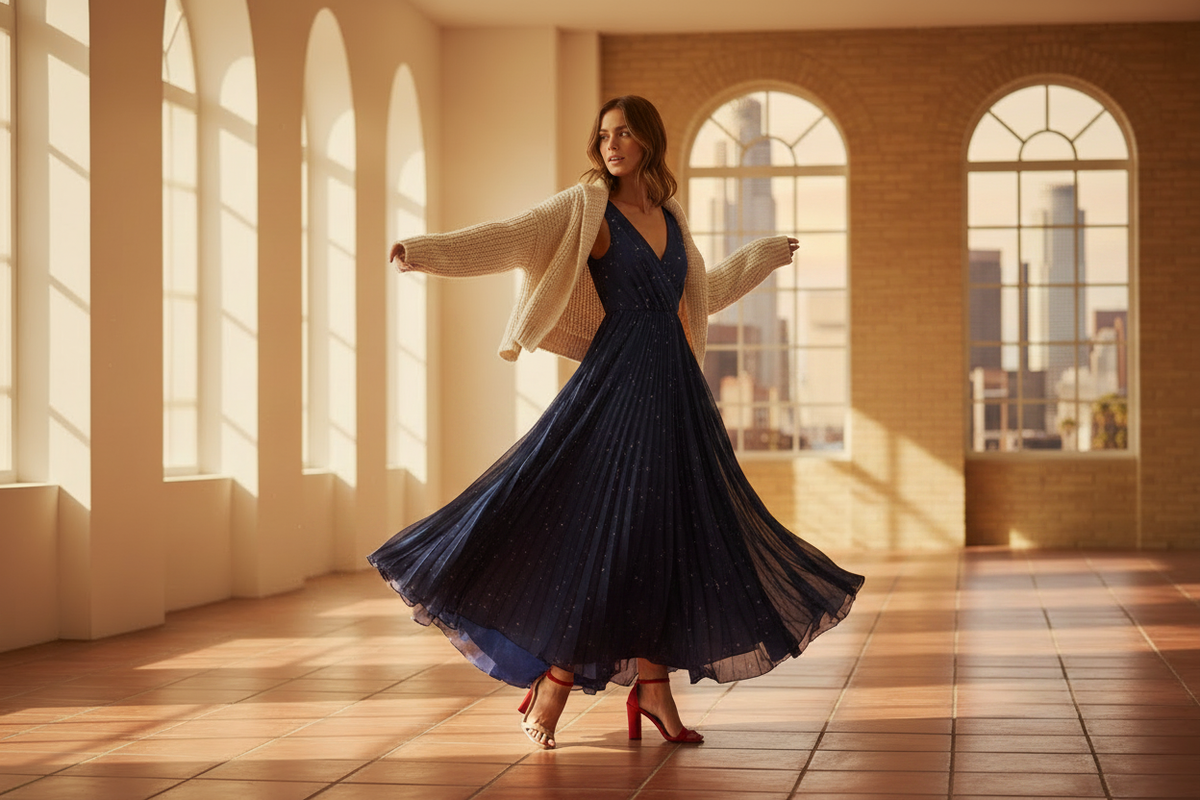 Bannière mode femme avec esthétique américaine
