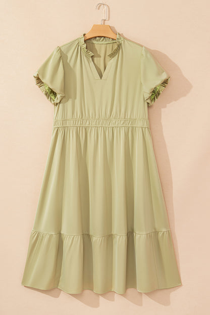 Robe Maxi Plus Size Élégante Verte