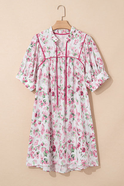 Robe Mini Plus Size Élégante avec Motif Floral