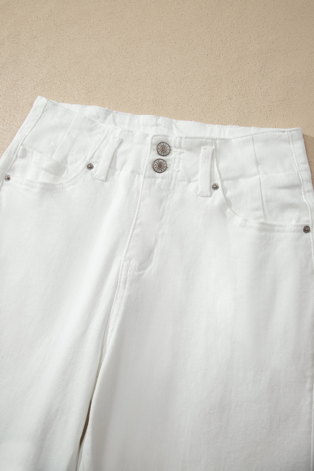 Jean Large Taille Haute Double Bouton – 4 Coloris