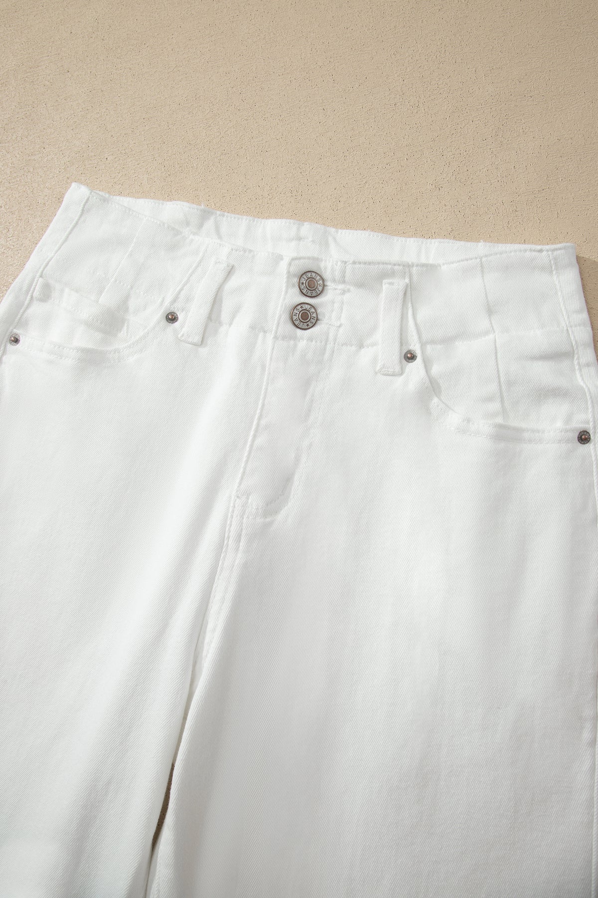 Jean Large Taille Haute Double Bouton – 4 Coloris