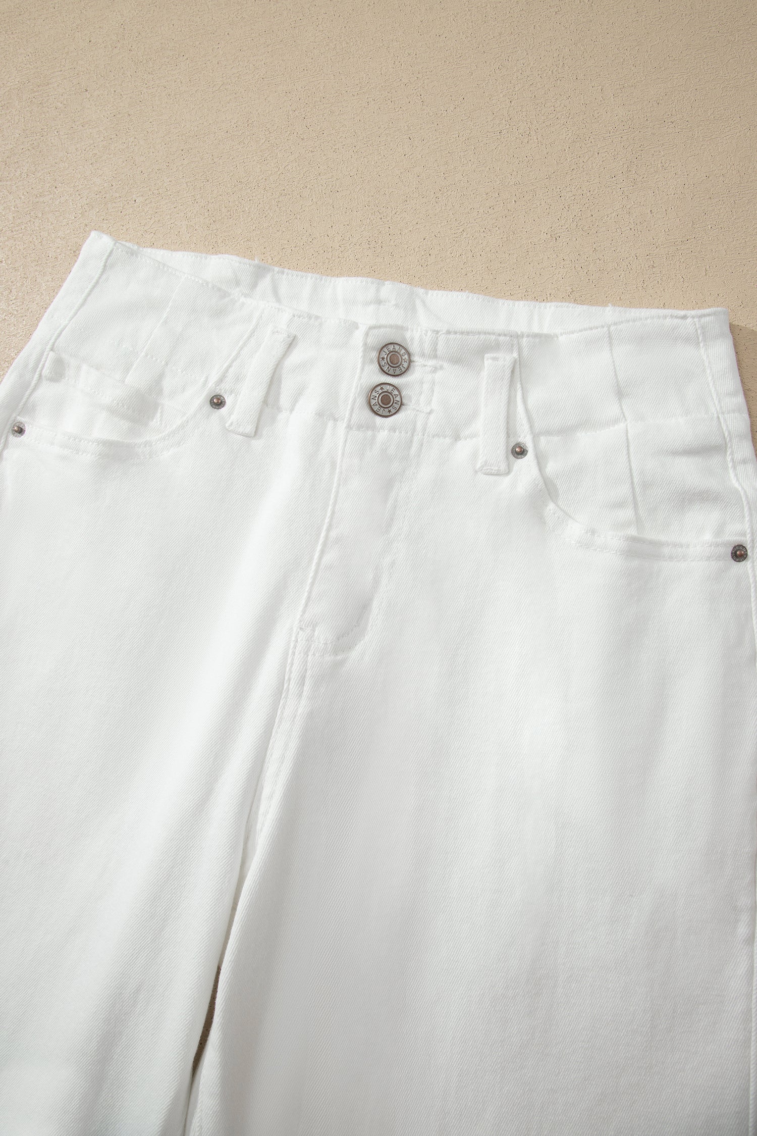Jean Large Taille Haute Double Bouton – 4 Coloris
