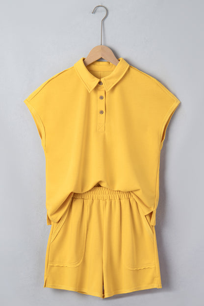 Ensemble Deux Pièces Femme Polo & Short – Banana Cream
