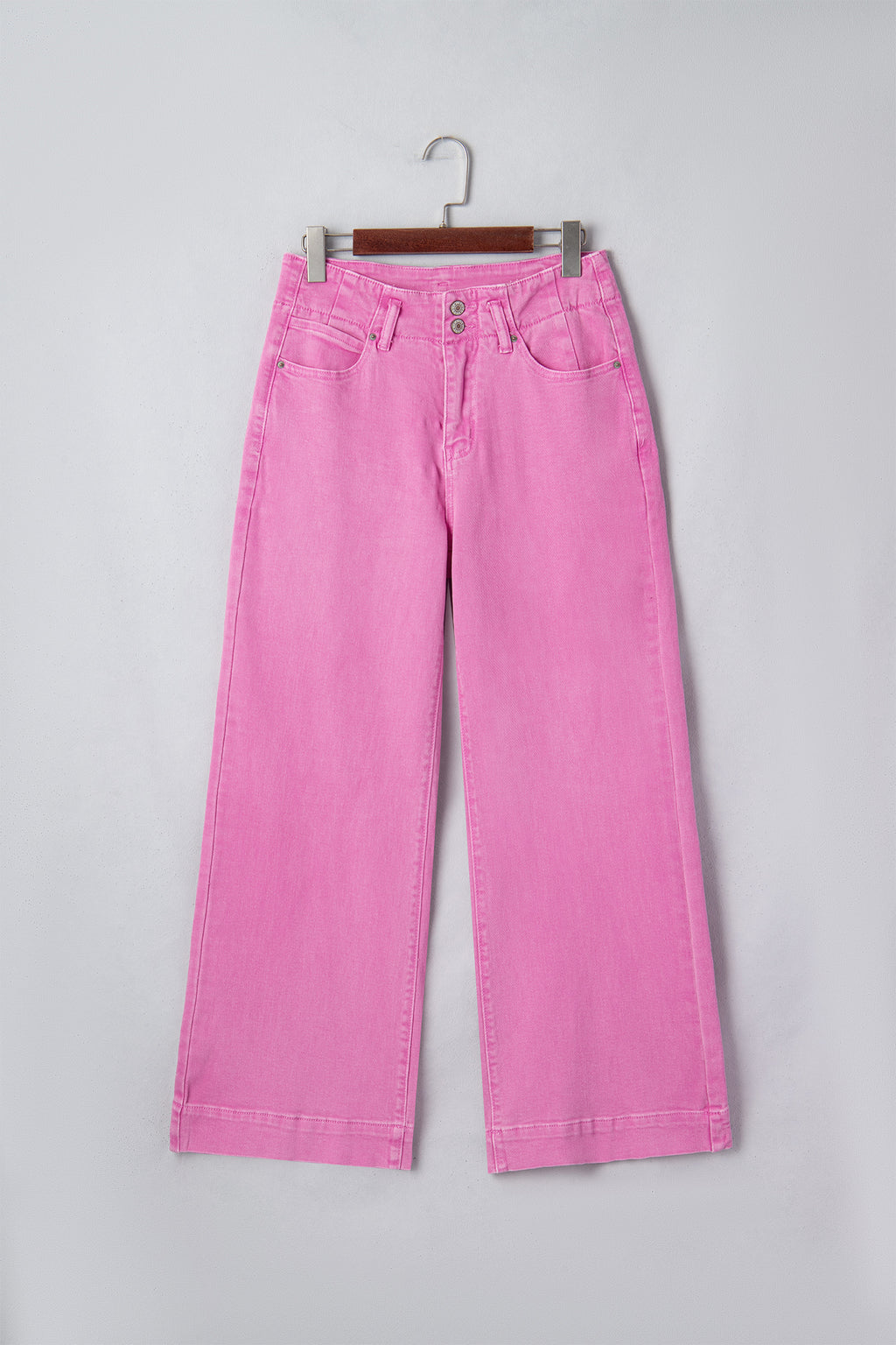 Jean Large Taille Haute Double Bouton – 4 Coloris