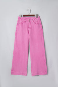 Jean Large Taille Haute Double Bouton – 4 Coloris