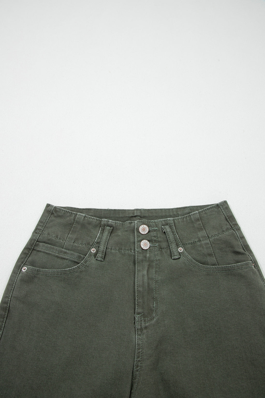 Jean Large Taille Haute Double Bouton – 4 Coloris