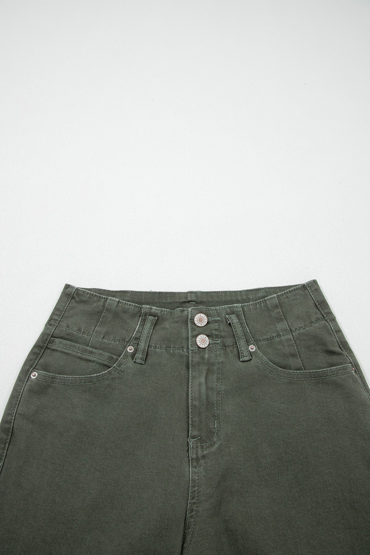 Jean Large Taille Haute Double Bouton – 4 Coloris