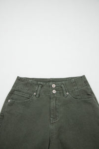 Jean Large Taille Haute Double Bouton – 4 Coloris