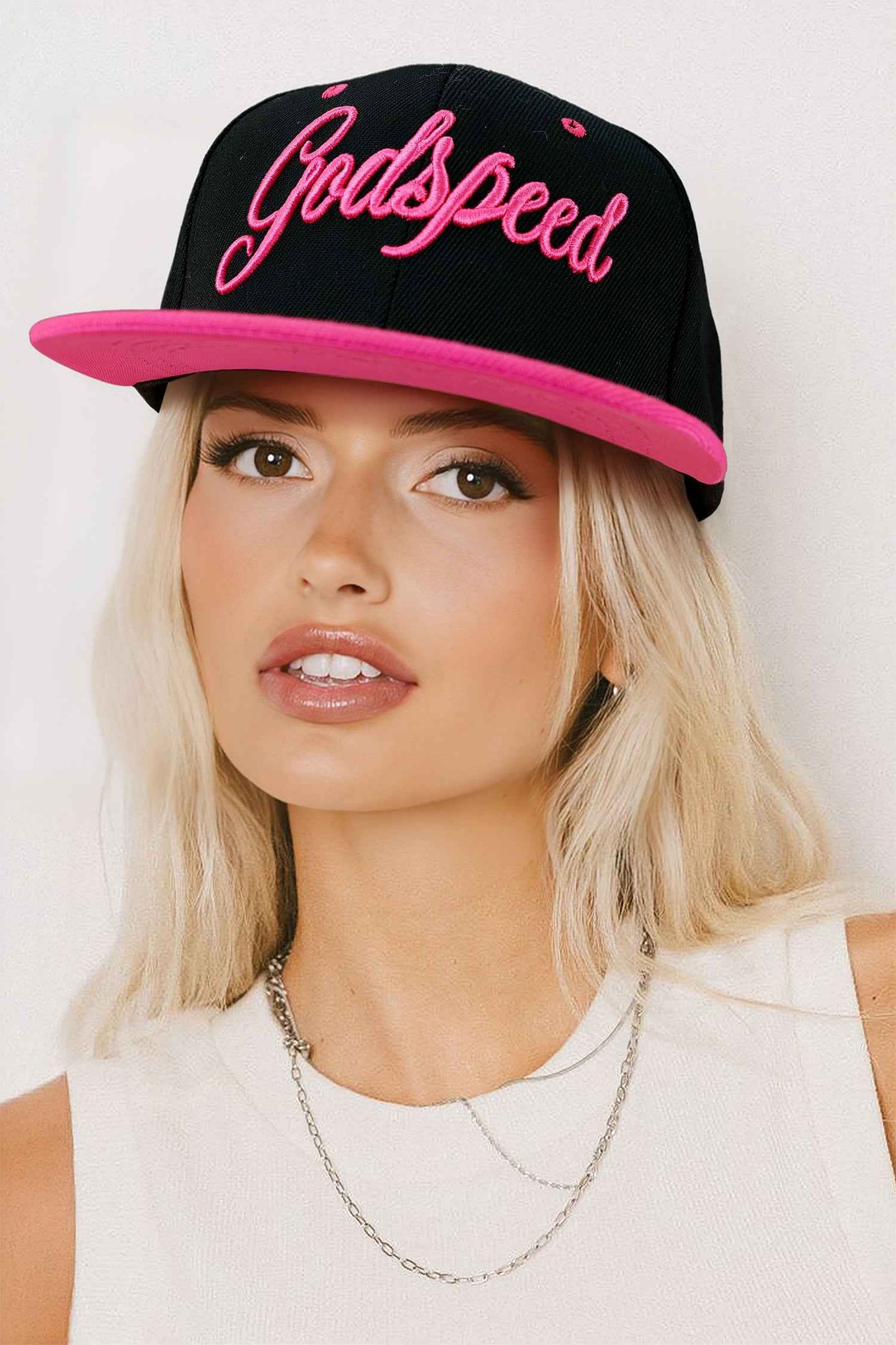 Casquette Baseball Color Block Élégant Rose