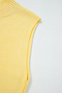 Haut Sans Manches Maille Jaune Femme – Élégant