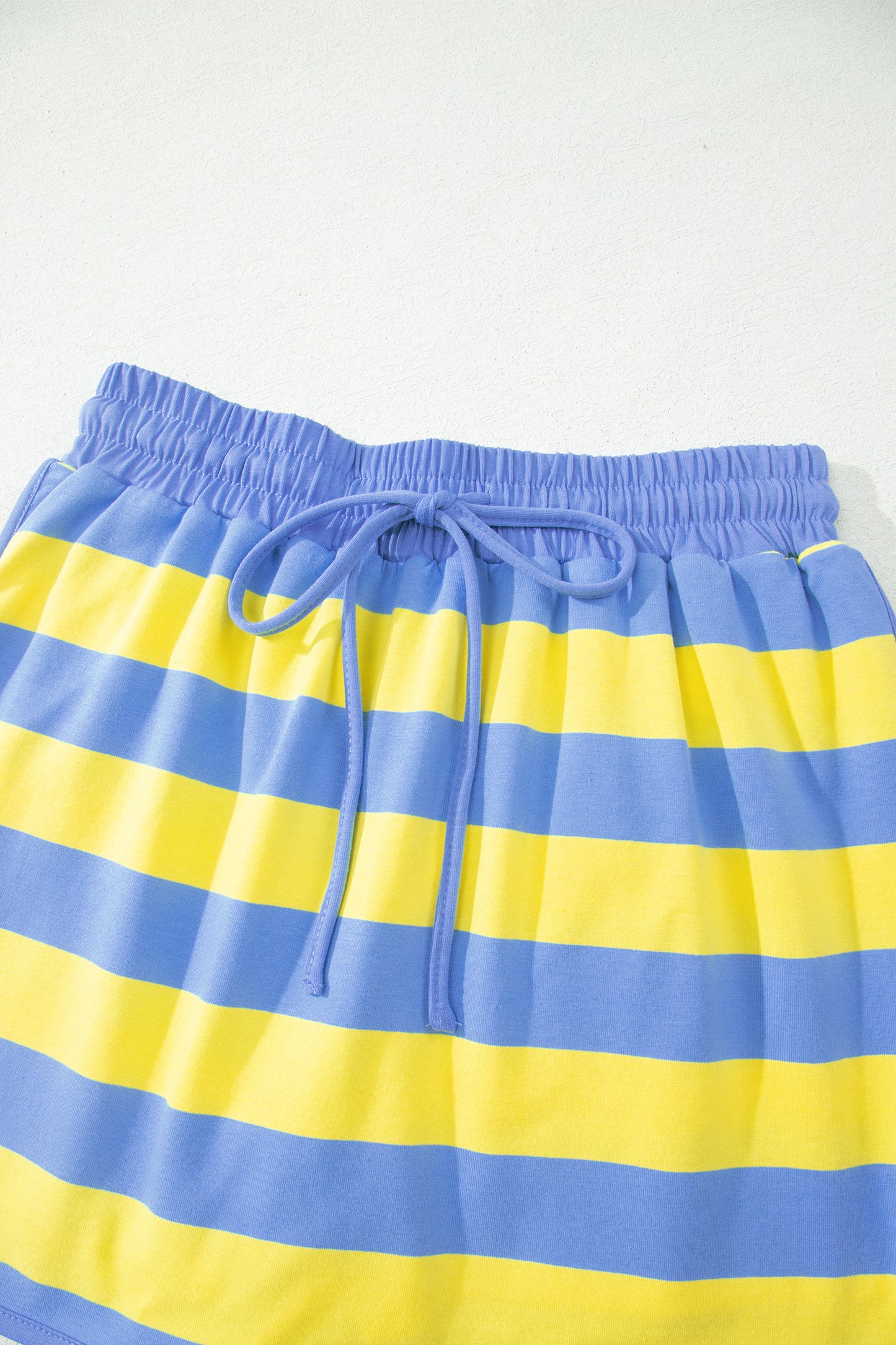 Yellow striped 2-piece athletic set for summer