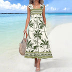 Robe d'Été à Bretelles –Tenue Idéale pour des Vacances Inoubliables Vert S