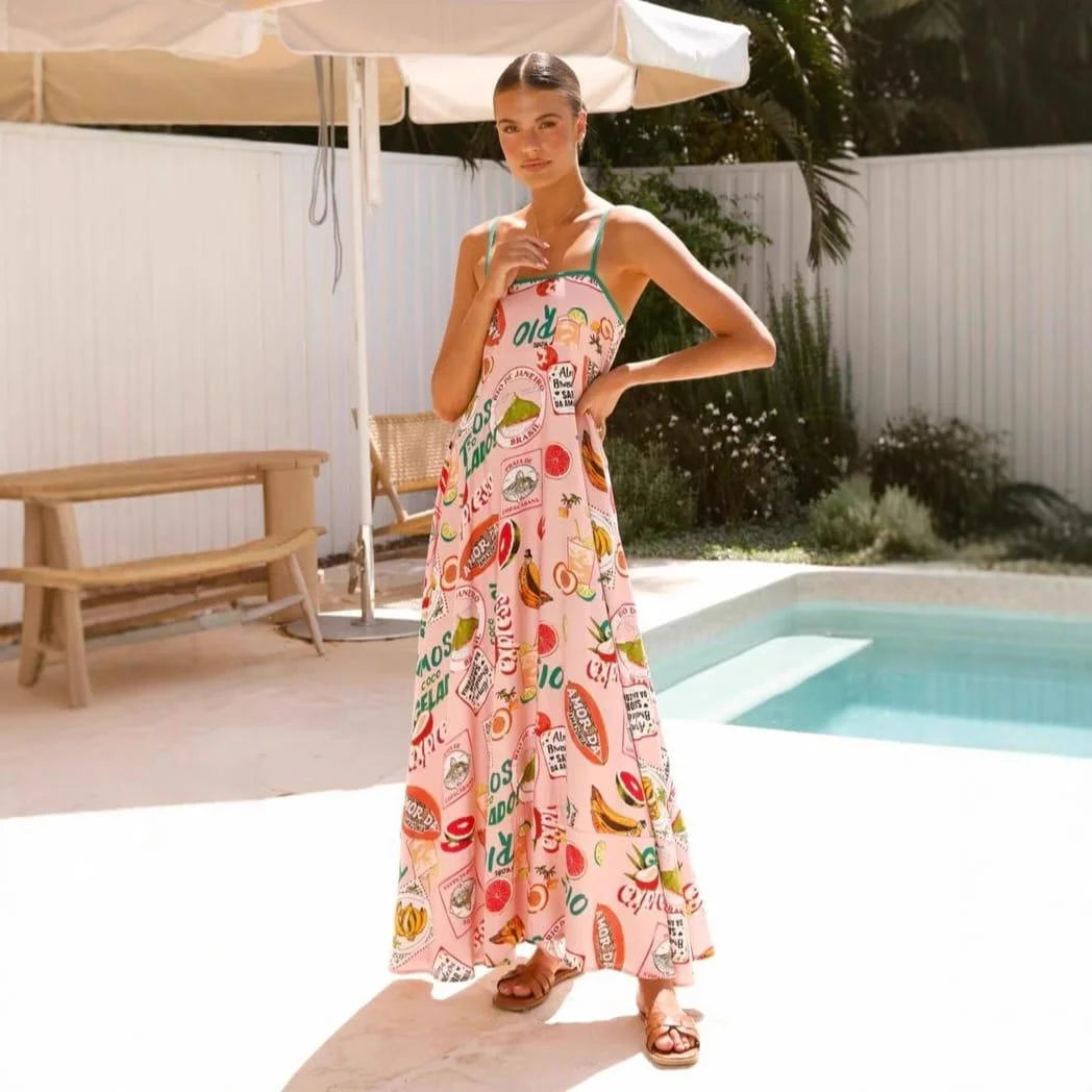 Robe Été Décontractée Femme Élégante Taille Haute