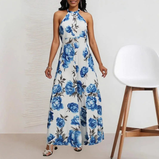 Robe Chic Sans Manches Col Licou Élégante Soirée - Oléna-Fashion