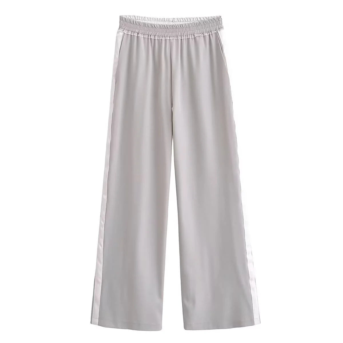 Pantalon ample à rayures latérales pour femme-Style Décontracté M