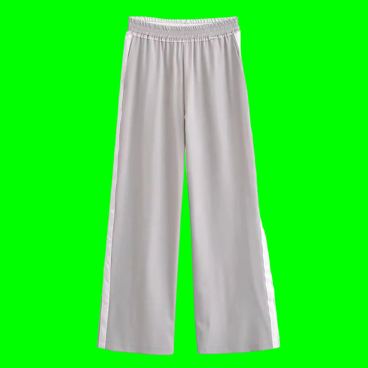 Pantalon ample à rayures latérales pour femme-Style Décontracté L