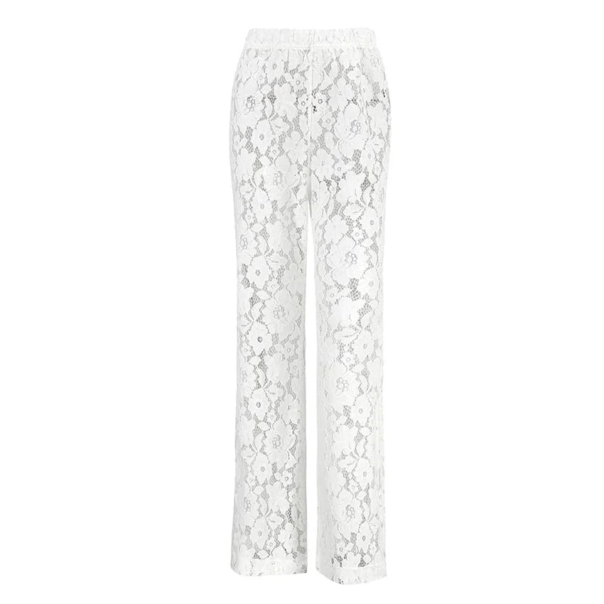 Le Pantalon Flare en Dentelle 100 % glamour