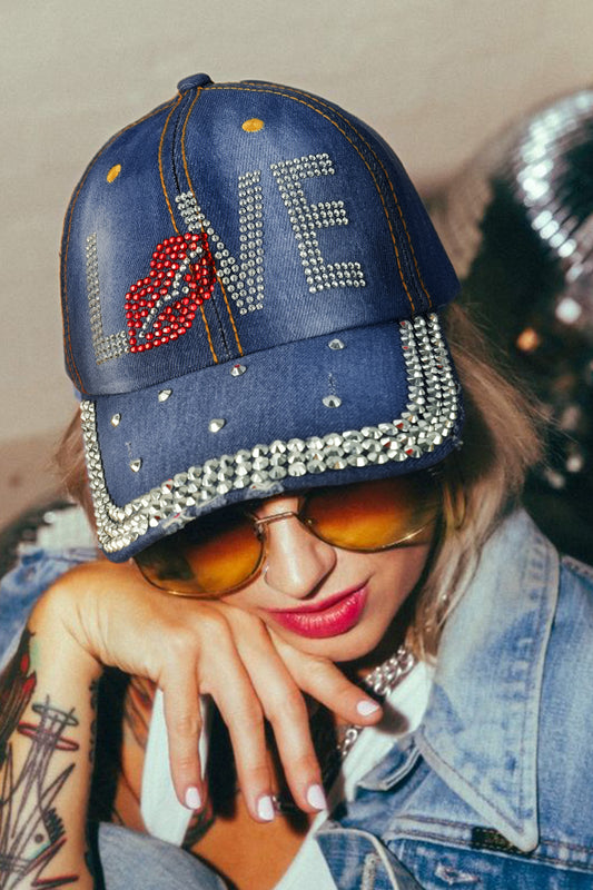 Casquette en Denim Chic Incontournable avec Strass